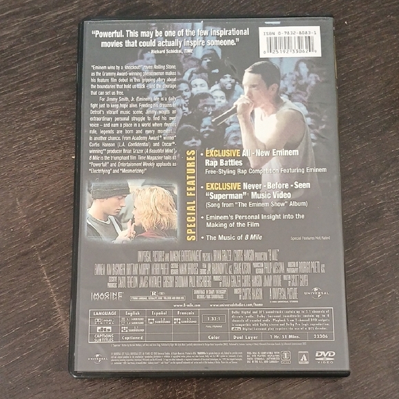 Universal 8 Mile DVD with Bonus Content - Picture 2 of 2